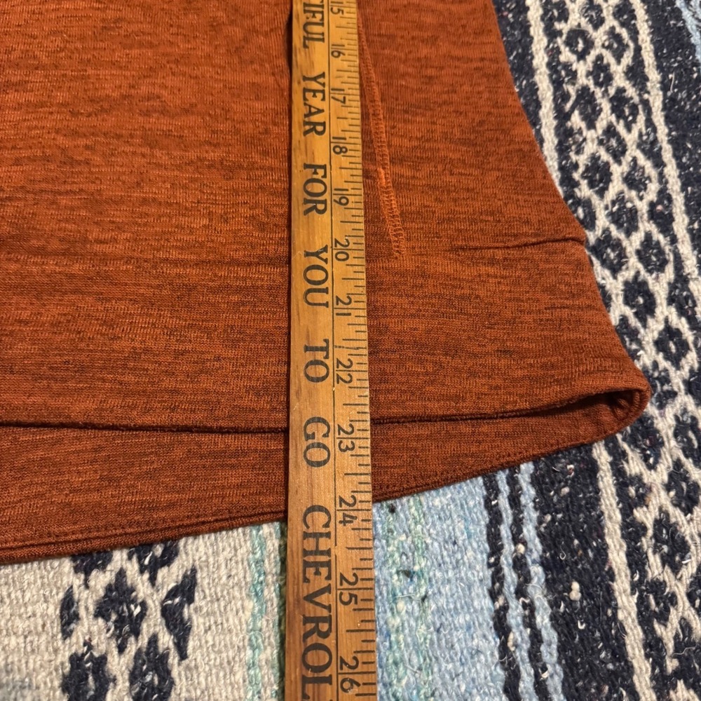 Kuhl Lea Cowl Neck Pullover Burnt Orange Heather Thumbholes Womens Small - Picture 8 of 10